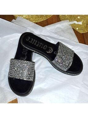 Juicy Couture Bling Gem Slide on Sandals. Size 10